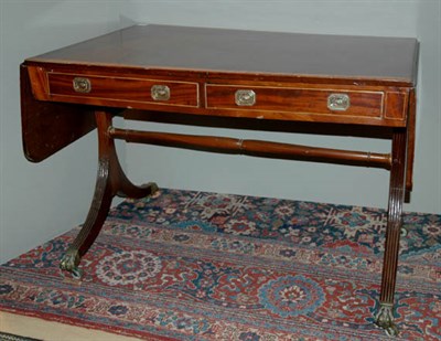 Lot 402A - Regency Satinwood Banded Mahogany Sofa Table...