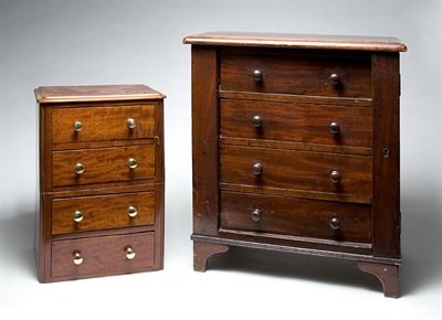 Lot 2171 - Victorian Mahogany Miniature Side Lock Chest...