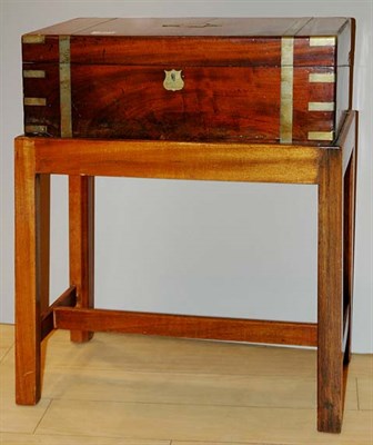 Lot 3556 - Victorian Brass Bound Mahogany Traveling Desk...