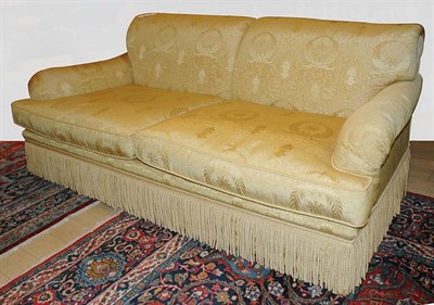 Lot 3171 - Upholstered Two-Seat Sofa with Fringe...