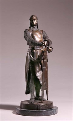 Lot 3329 - Bronze Figure of a Knight Le Preux Modeled as...