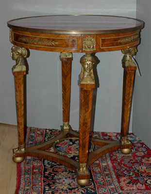 Lot 3119 - Empire Style Gilt-Metal Mounted Walnut Side...