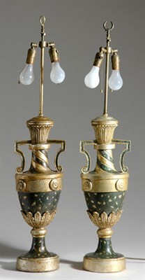 Lot 3308 - Pair of Italian Gilt Decorated Painted Metal...