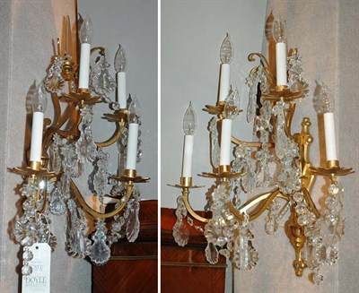 Lot 3420 - Pair of Louis XV Style Gilt-Metal and Glass...