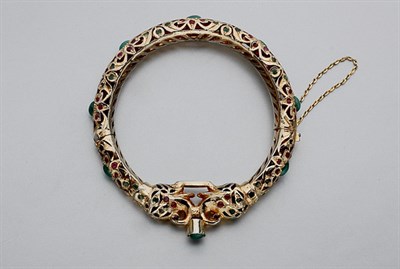 Lot 518 - Costume Indian Metal and Simulated Colored Stone Bangle