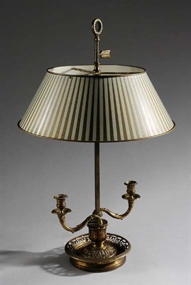 Lot 3304 - Empire Style Brass Bouillotte Lamp with Tole...