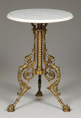 Lot 3358 - Victorian Brass Tripod Side Table The later...