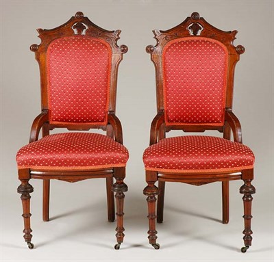 Lot 3318 - Pair of Victorian Mahogany Parlor Chairs Each...