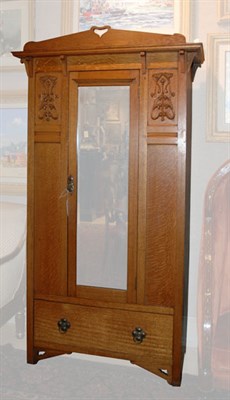 Lot 3108 - Art Nouveau Oak and Pine Armoire The...