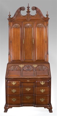 Lot 2017 - Chippendale Style Mahogany Secretary Bookcase...