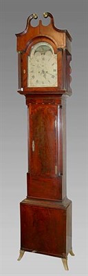 Lot 2220 - Federal Mahogany Tall Case Clock The scrolling...