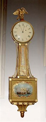 Lot 2076 - Classical Mahogany and Eglomise Banjo Clock...