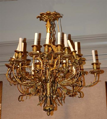 Lot 3497 - Empire Style Gilt-Metal Eighteen-Light...