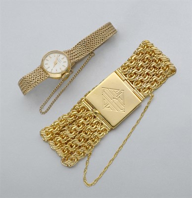 Lot 708 - Four Strand Gold Bracelet and Wristwatch