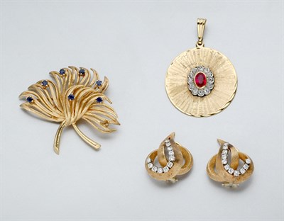 Lot 823 - Group of Gold, Diamond and Gem-Set Jewelry