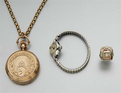 Lot 681 - Pocket Watch, Wristwatch and Ring