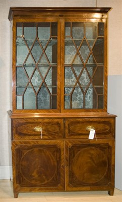 Lot 1193 - George III Inlaid Mahogany Secretary Bookcase...