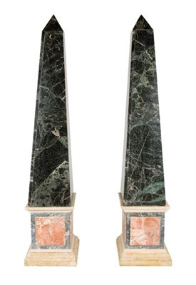 Lot 238 - Pair of Neoclassical Style Marble Obelisks...