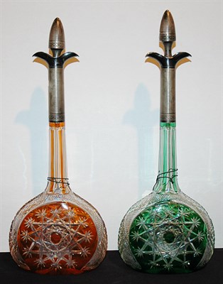 Lot 3132 - Pair of Bohemian Style Silver Mounted Cased...