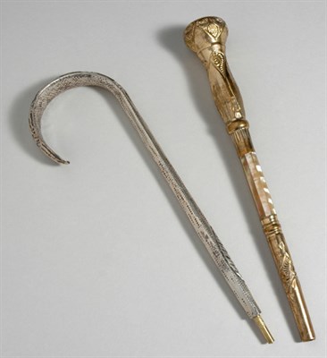 Lot 3130 - Two Parasol Handles Including one gold filled...
