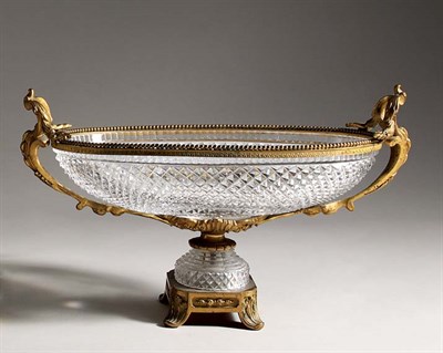 Lot 3092 - Empire Style Gilt-Metal Mounted Cut Glass...