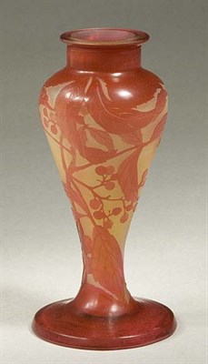 Lot 3453 - Galle Acid Etched Cameo Glass Vase Of baluster...