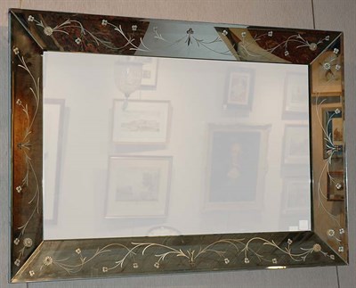 Lot 3515 - Venetian Etched Mirror Framed Mirror Height 60...