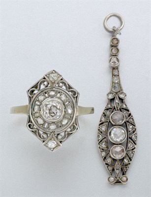 Lot 565 - Antique Diamond Ring and Pendant