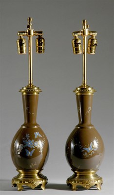 Lot 4529 - Pair of Chinese Gilt-Bronze Mounted Porcelain...