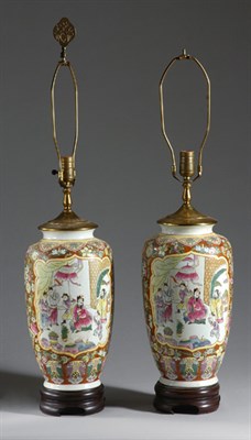 Lot 3288 - Pair of Chinese Enamel Decorated Porcelain...