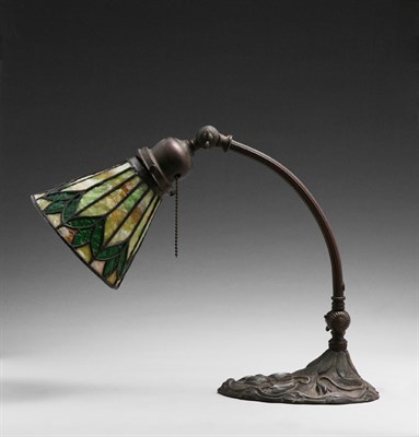 Lot 3527 - Arts and Crafts Leaded Glass and Cast Metal...