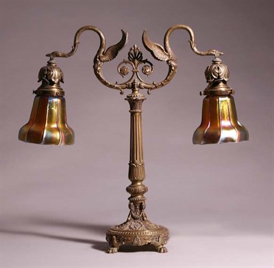 Lot 3533 - Empire Style Gilt-Bronze and Art Glass...