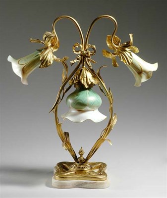 Lot 3523 - Art Nouveau Style Gilt-Metal, Art Glass and...