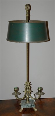 Lot 4398 - Empire Style Bronze Two-Light Bouillotte Lamp...