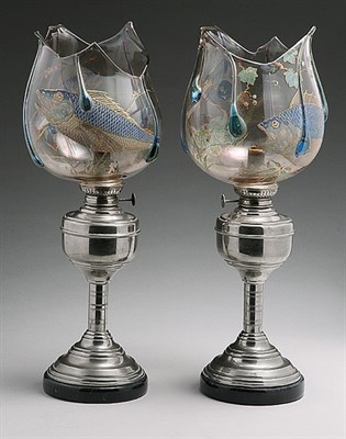 Lot 3468 - Pair of Auguste Jean Applied and Enameled Art...
