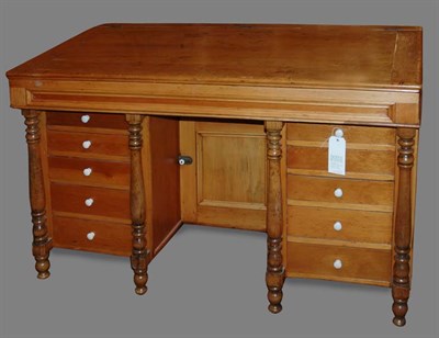 Lot 3559 - Continental Pine Lift-Top Kneehole Desk Height...