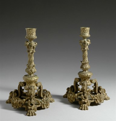 Lot 3125 - Pair of Victorian Style Gilt-Bronze...