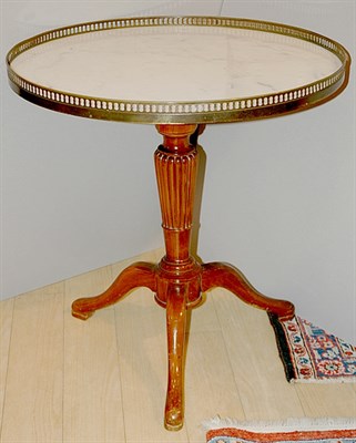 Lot 3468 - Continental Brass Mounted Marble Top Walnut...