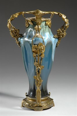 Lot 3565 - Art Nouveau Style Gilt-Bronze Mounted Blue...