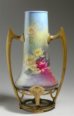 Lot 3286 - Art Nouveau Gilt-Bronze Mounted and Painted...