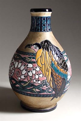 Lot 3328 - Amphora Glazed Ceramic Vase Of bulbous...