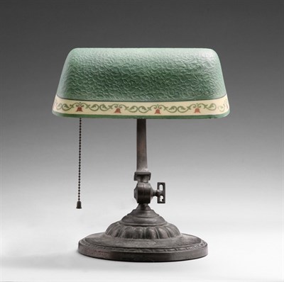 Lot 3508 - American Painted Glass and Metal Adjustable...