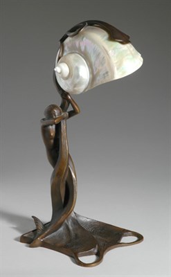 Lot 3536 - Art Nouveau Style Brown Patinated-Metal and...