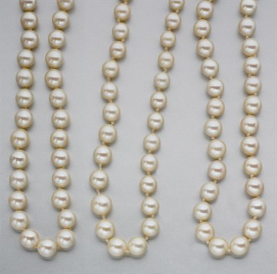 Lot 879 - Three Cultured Pearl Necklaces