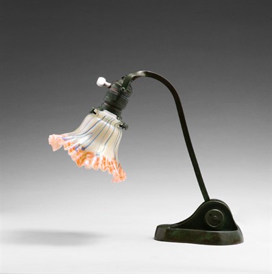 Lot 3585 - Unsigned Loetz Art Glass and Bronze Adjustable...