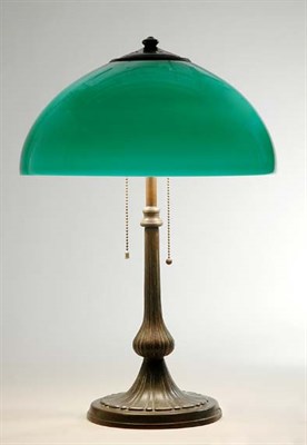 Lot 3521 - Handel Brown Patinated-Metal and Mold Blown...