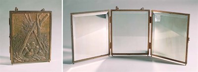 Lot 3622 - Aesthetic Movement Copper Triptych Dressing...