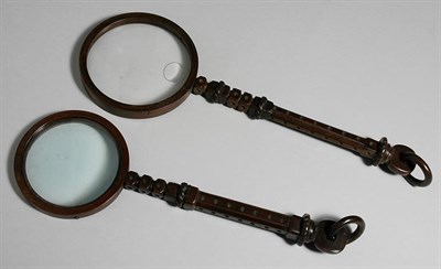 Lot 3141 - Set of Two Bronze Magnifying Glasses In...