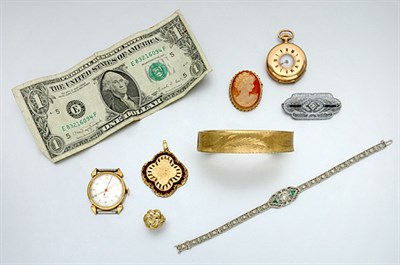 Lot 17 - Group of Assorted Jewelry, Coins and Currency