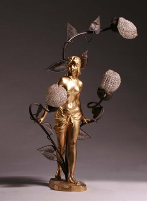 Lot 3653 - Art Nouveau Style Gilt-Metal Figural...